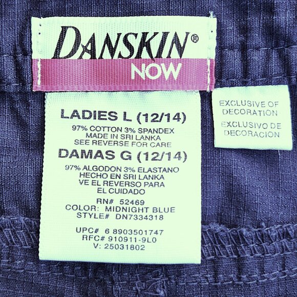 Danskin Now Navy Blue Convertible Length Cargo Capri/Bermuda -12/14 - Picture 10 of 13